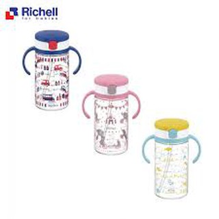 Bình uống nước Richell cho bé có ống hút và tay cầm cho bé từ 7 tháng tuổi, dung tích 320ml