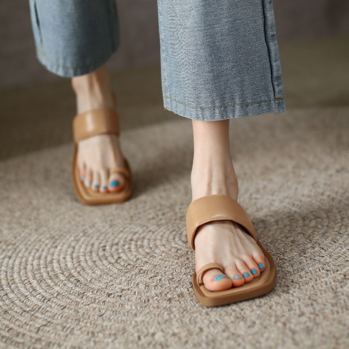 Dép Sandal Đế Bằng Thiết Kế Đơn Giản Thời Trang Mùa Hè Cho Nữ