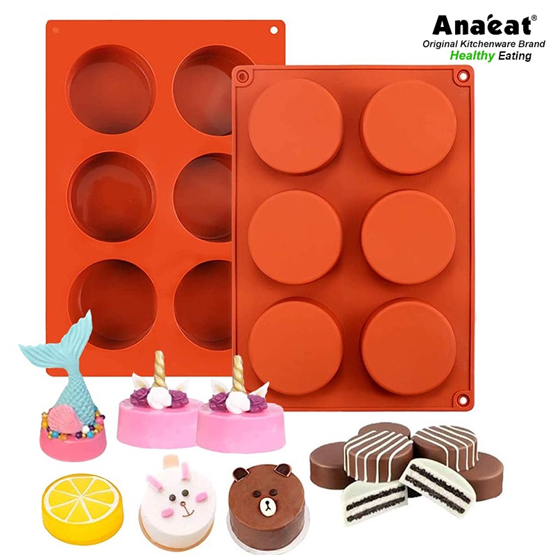 Khuôn ANAEAT Bằng Silicon Hình Tròn Làm Bánh Quy/ Cupcake/Muffin Tiện Dụng