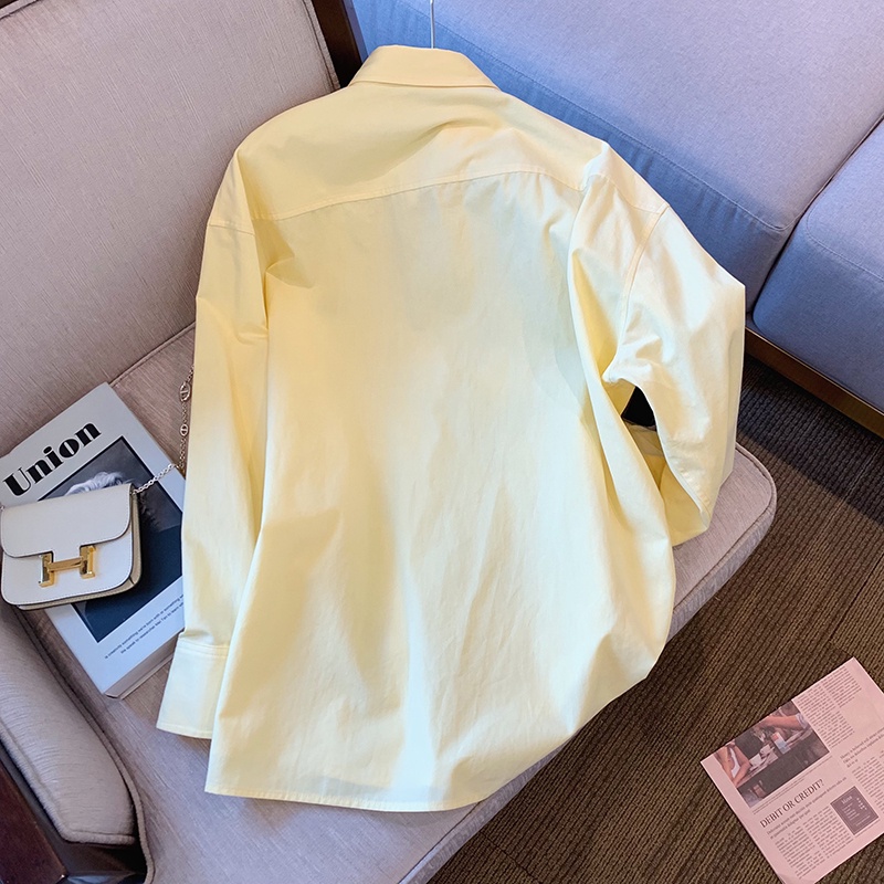 Áo sơ mi nữ ZHELIHANGFEI tay dài form rộng họa tiết thêu hợp thời trang