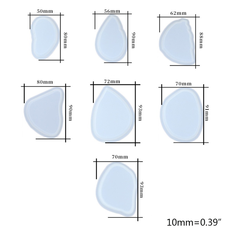 Bộ 7 Khuôn Silicone Làm Mặt Dây Chuyền Thủ Công DIY