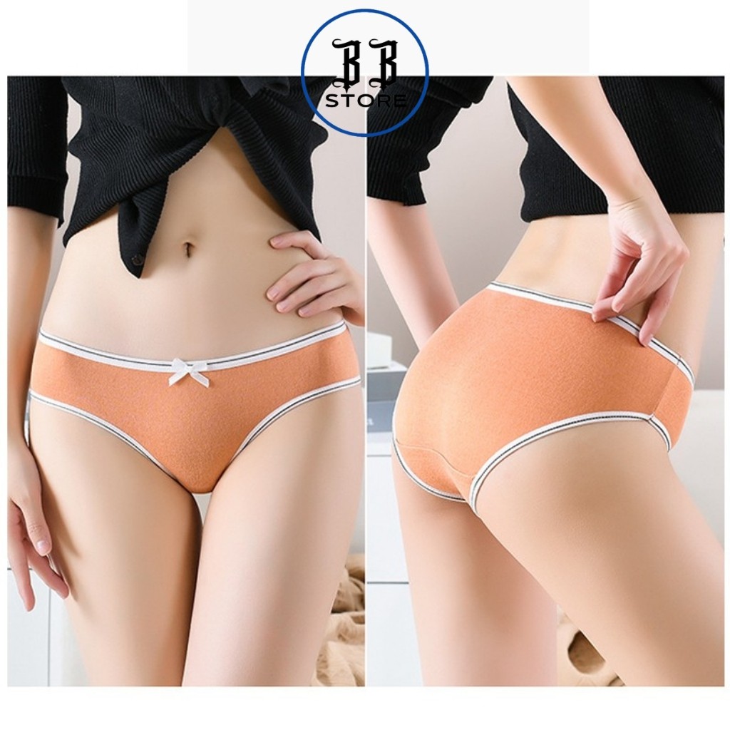 Quần lót nữ cotton, quần lót cotton kháng khuẩn cao cấp trơn viền đen trắng co giãn 4 chiều thoáng khí BB Store | BigBuy360 - bigbuy360.vn