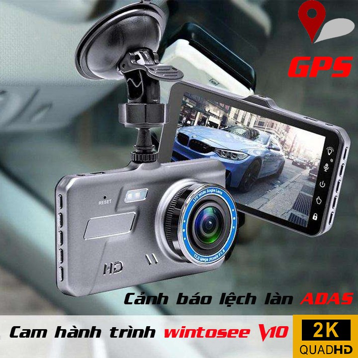 Camera hành trình V10 1296P sắc nét, tích hơp hệ thống thông minh ADAS, có GPS