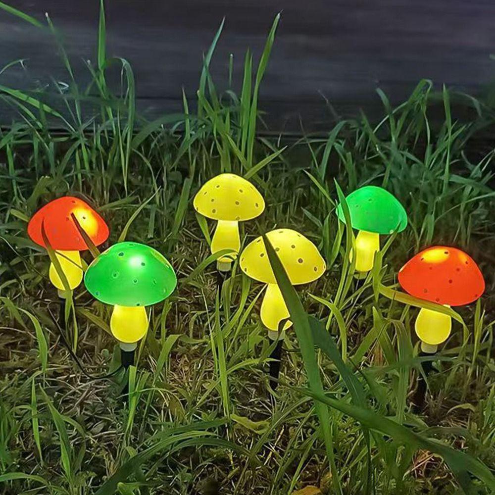 Set 6 Đèn LED Trang Trí Sân Vườn Hình Nấm 5 Màu