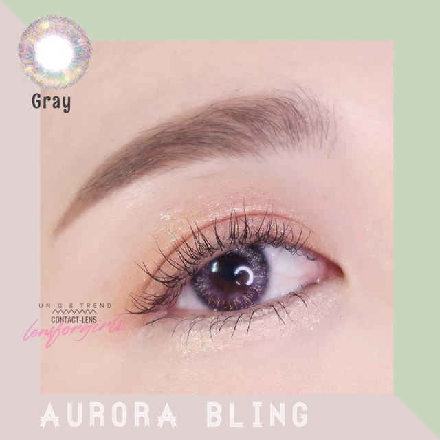 <Sẵn cận lệch 3-5 độ> Kính áp tròng AURORA BLING GRAY - SILICONE HYDROGEL của Lenstown (Hsd 1 tháng)