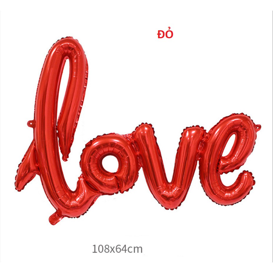 LOVE - Bóng bay chữ love liền size lớn dài 1m08 - Bong bóng kiếng chữ love liền