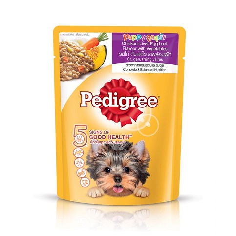 Thức ăn ướt pate sốt gói Pedigree cho chó vị gà, bò 80gram