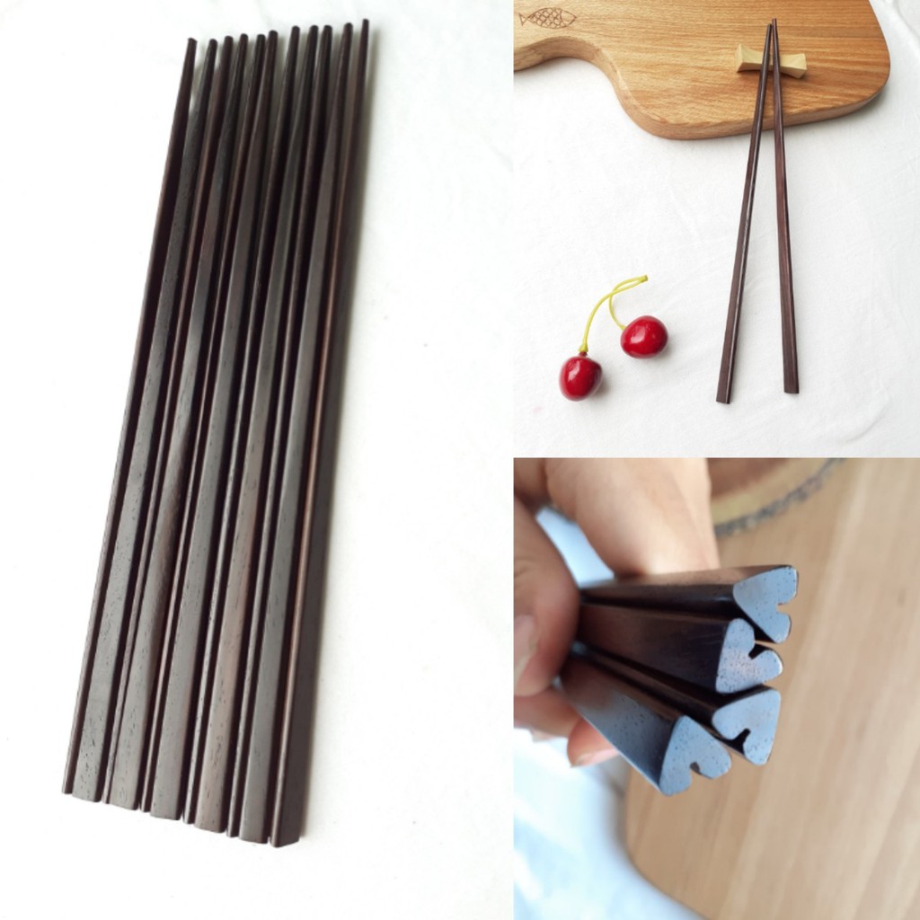 Đũa gỗ Trắc hình tim - Đũa gỗ tự nhiên cao cấp