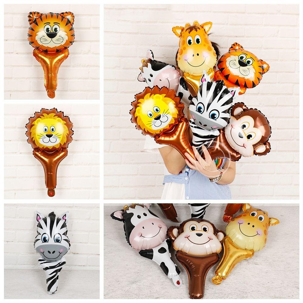 KRNY Set 2 / 6 Bong Bóng Lá Nhôm Chủ Đề Sở Thú Hoạt Hình Trang Trí Tiệc Sinh Nhật Cho Bé
