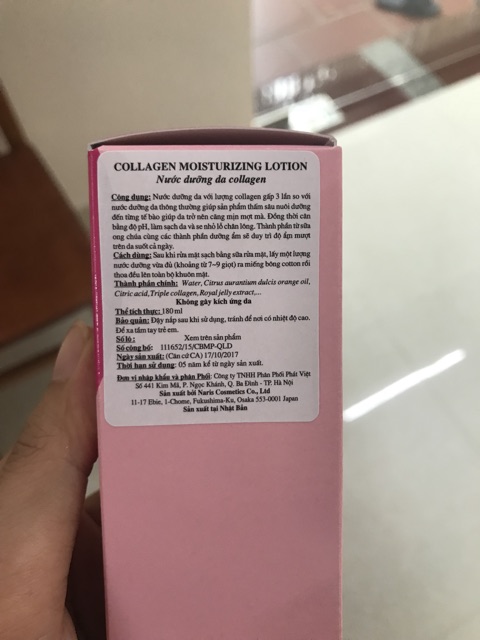 Nước dưỡng collagen moisturizing lotion Naris