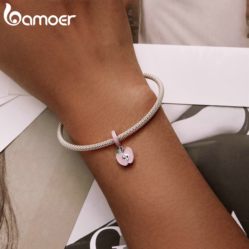 Hạt trang sức BAMOER SCC2226 bằng bạc 925 hình quả táo