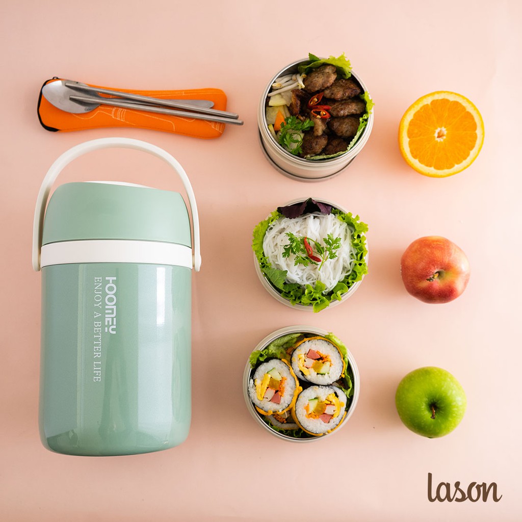 Hộp cơm giữ nhiệt Lason Magic 2300ml, cà men đựng cơm, cặp lồng ủ nóng giữ nhiệt 8-12 tiếng CB-HC-GN07