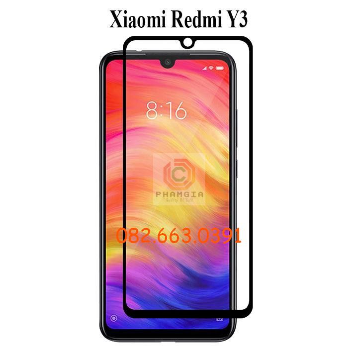 Kính Cường lực Xiaomi Redmi Y3 (s3) full màn, full keo, chuẩn đẹp
