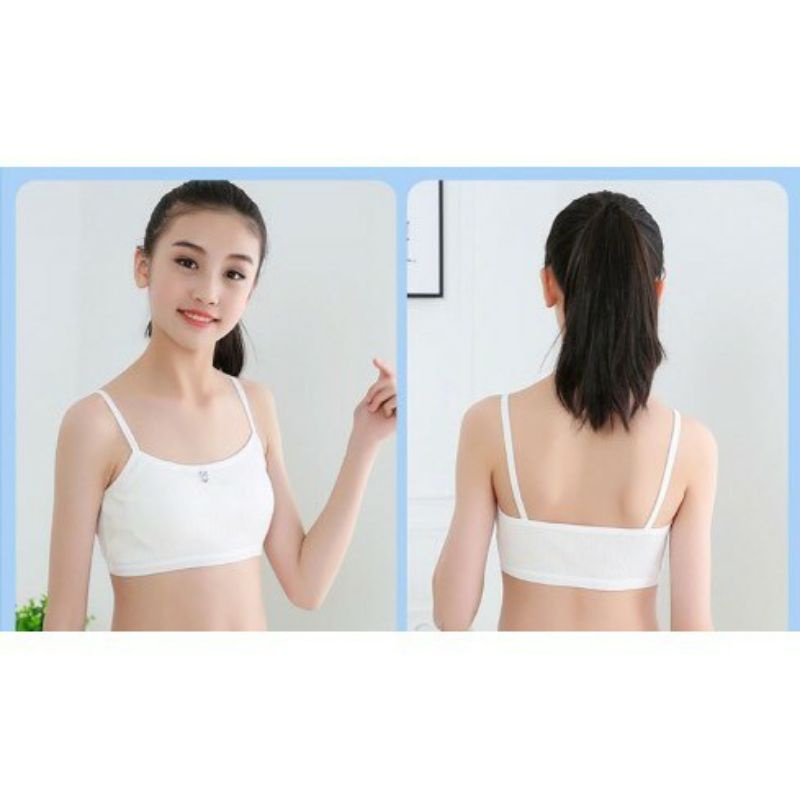 Áo bra học sinh, áo lá tem thỏ cotton tăm mềm đẹp 6095