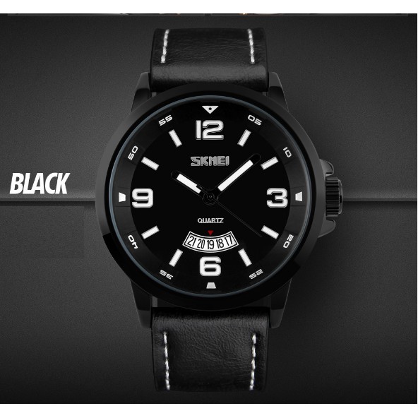 Đồng hồ nam dây da Skmei 9115 Sport Black