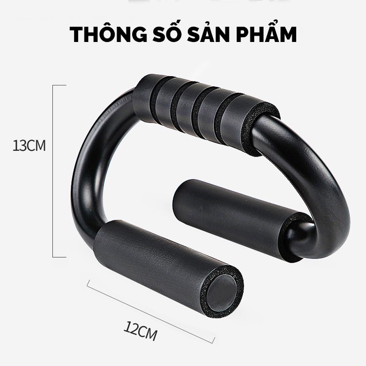 Dụng Cụ Tập Chống Đẩy Thép Sơn Tính điện, hít đất Chữ S ( 2 Chiếc ) Nhựa PVC hàng cao cấp .