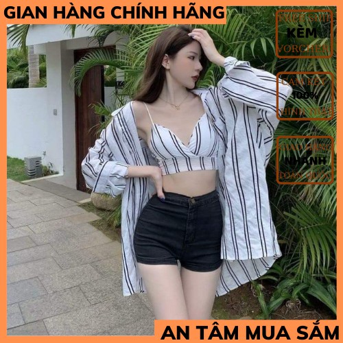 Áo sơ mi kẻ kèm áo trong sét áo kẻ ,áo sơ mi nữ unisex , ulzzang chất thun gânTHỜI TRANG1989