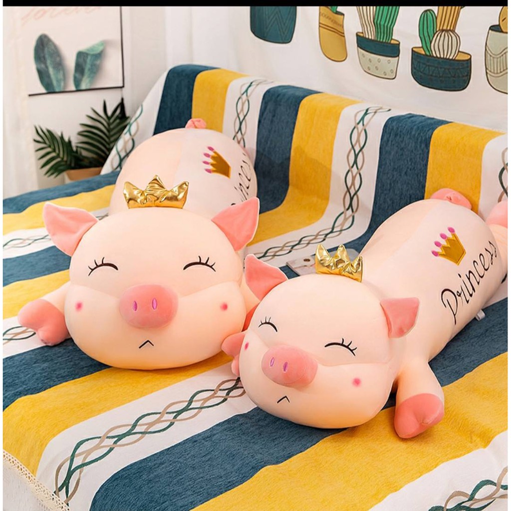 Gấu Bông Heo Vương Miện Nhồi Bông (nhiều size)