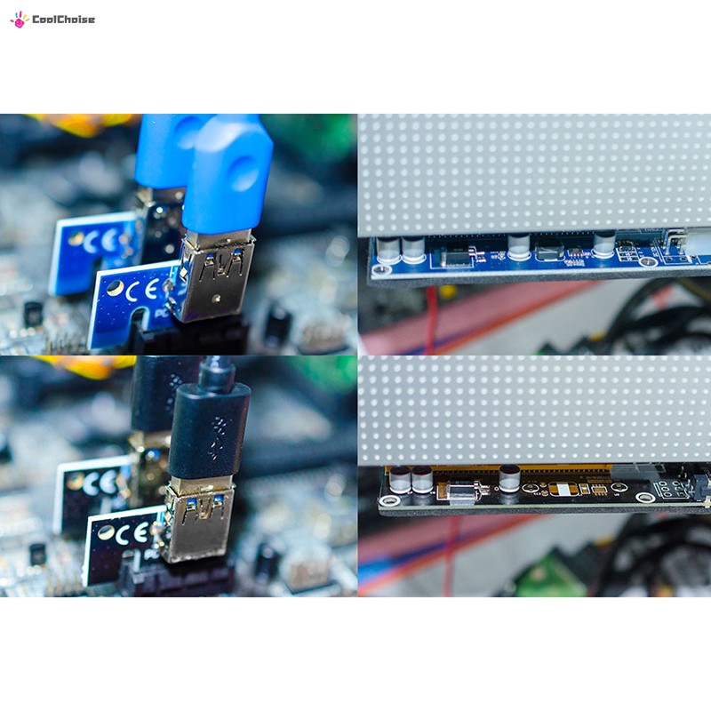 Card Chuyển Đổi Pci-E Pci Express Riser Card 1x Sang 16x Usb 3.0 Sata Sang 4pin Ide Molex 6 Pin Cho Bitcoinng