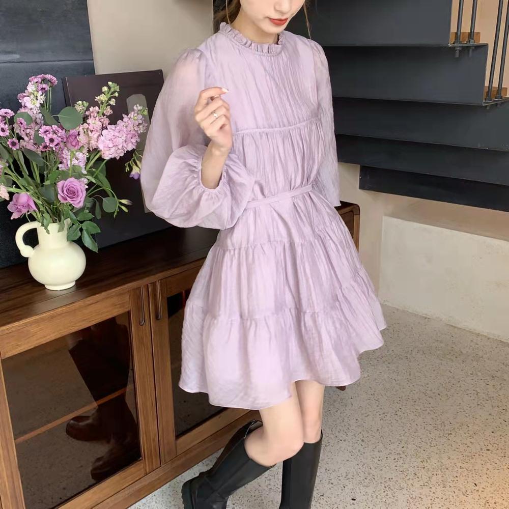 Đầm Dài Tay Cổ Tròn Phong Cách Mới 50043