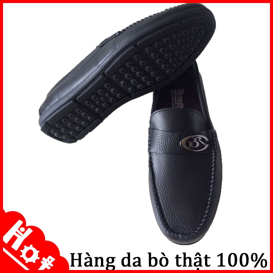 Giày mọi nam đen da bò cao cấp TH GM220