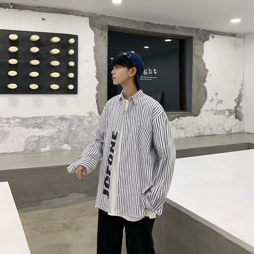 Men's dynamic style long-sleeved striped shirt | BigBuy360 - bigbuy360.vn