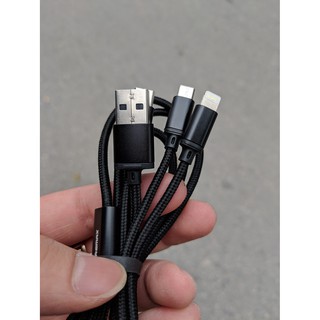 Cáp 3 trong 1 Remax (Lightning-Micro USB-Type C)