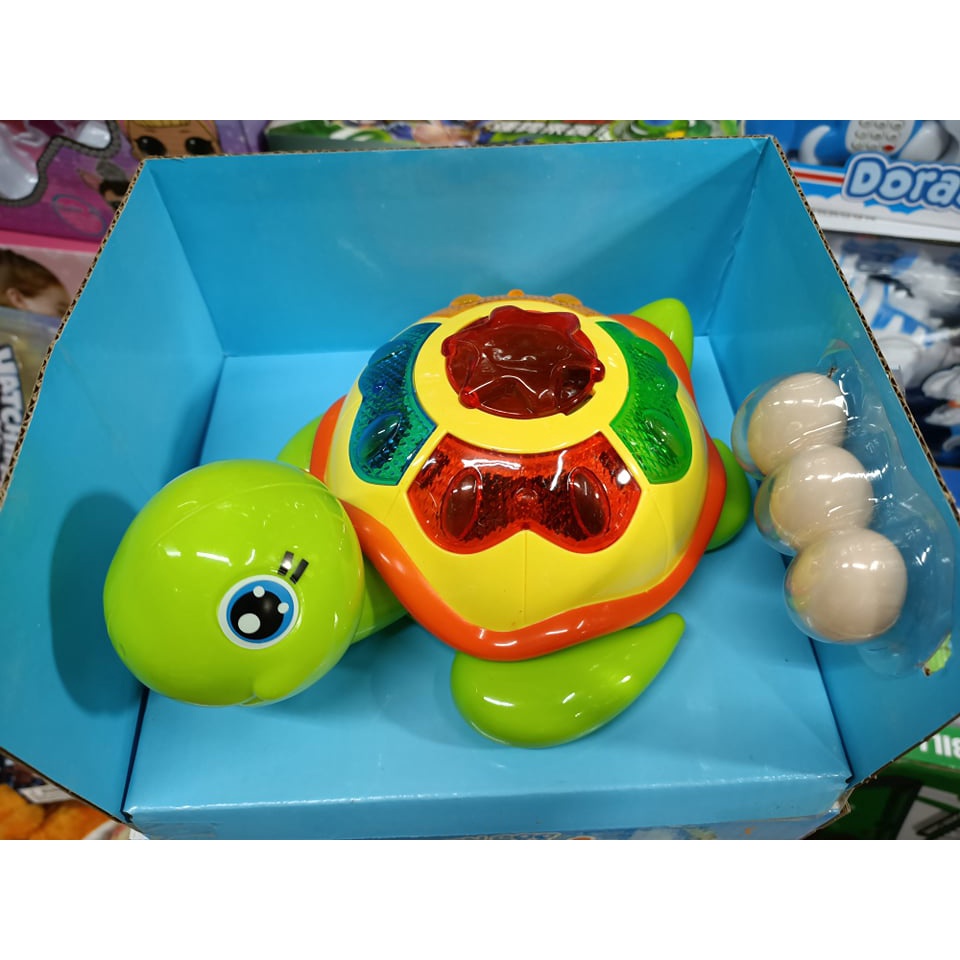 0606 Lay egg Tortoise - Đồ chơi rùa đẻ trứng lắp pin phát nhạc và đèn