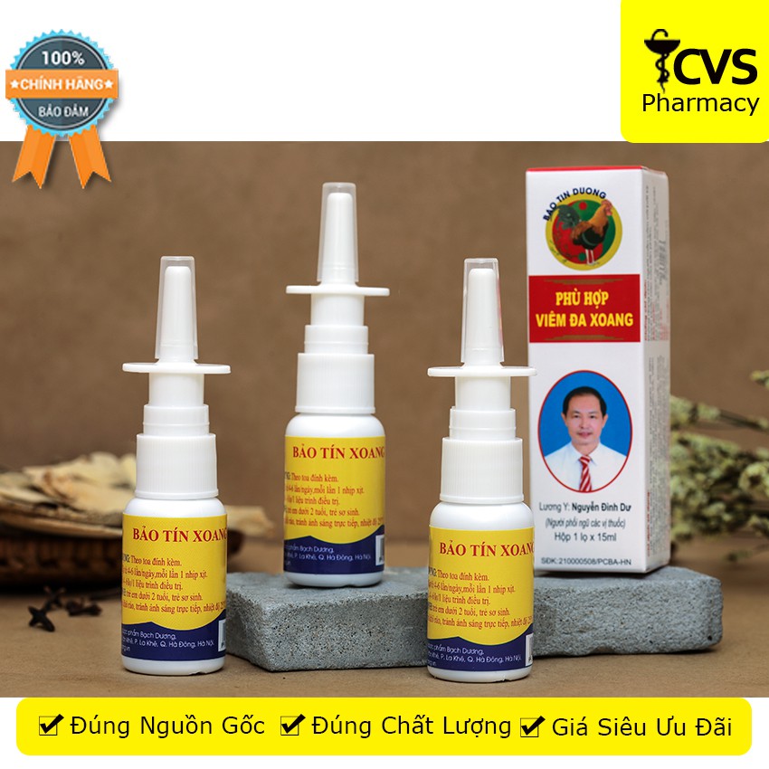 Bảo Tín Xoang Xịt Mũi 15ml giảm các triệu chứng viêm xoang - Cvspharmacy