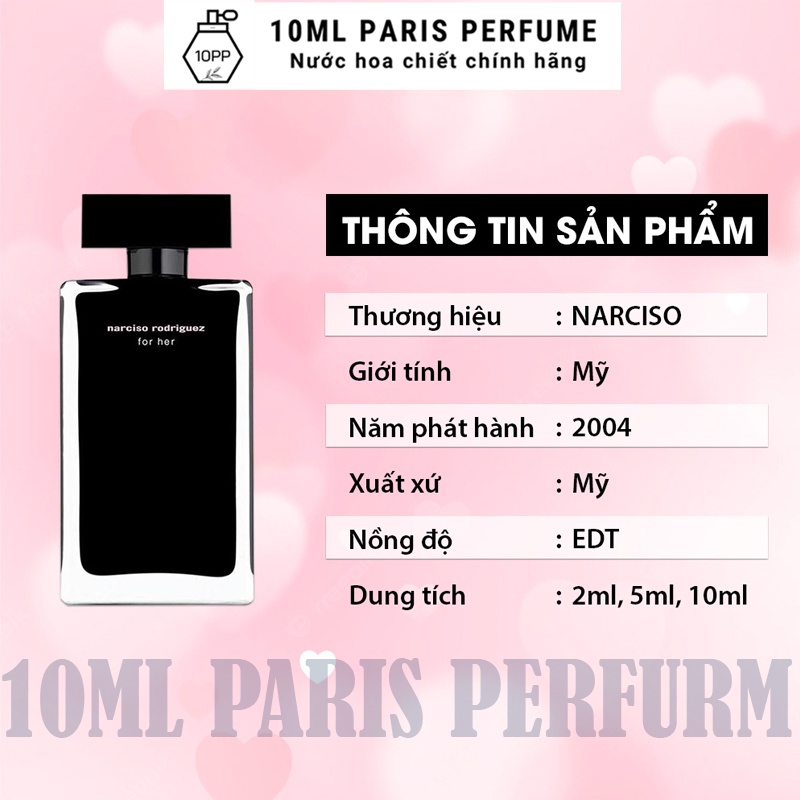 Nước Hoa Nữ Narciso Rodriguez For Her Đen Lưu Hương Lâu.