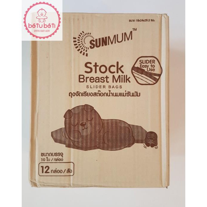 Sỉ thùng 12 hộp túi zip sunmum mẫu 2021 (12 túi/ hộp)