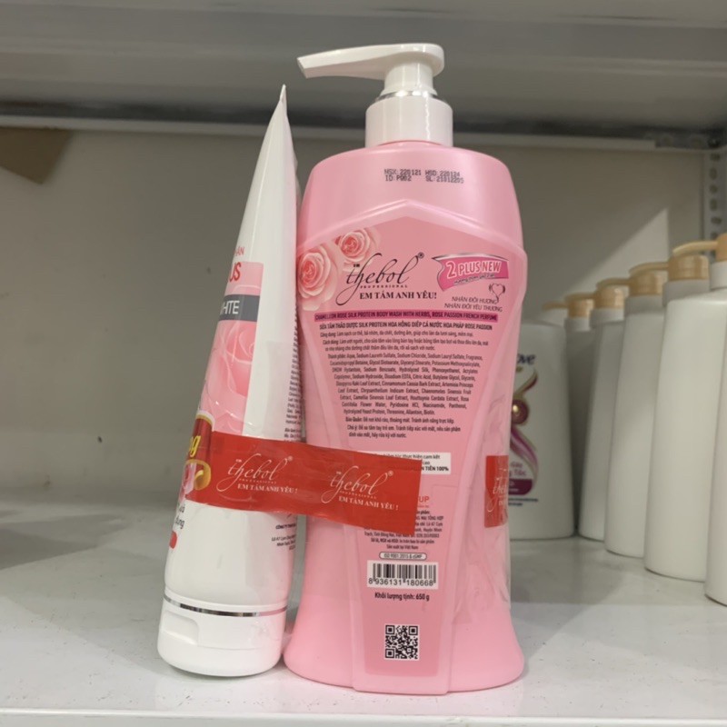 Sữa tắm hương hoa hồng em tắm anh yêu 650g tặng kèm chai nhỏ như hình ( mầu hồng ) | BigBuy360 - bigbuy360.vn