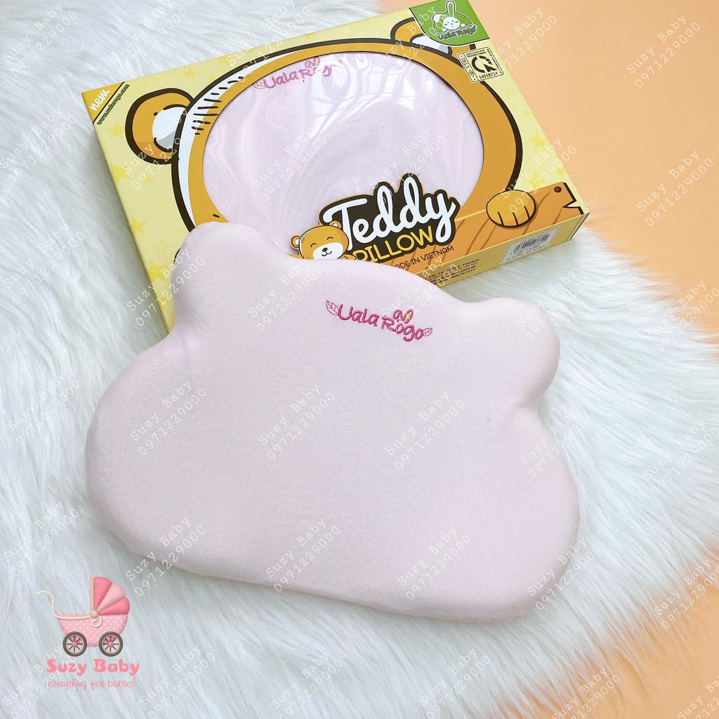 Gối chóng bẹp đầu teddy ualarogo