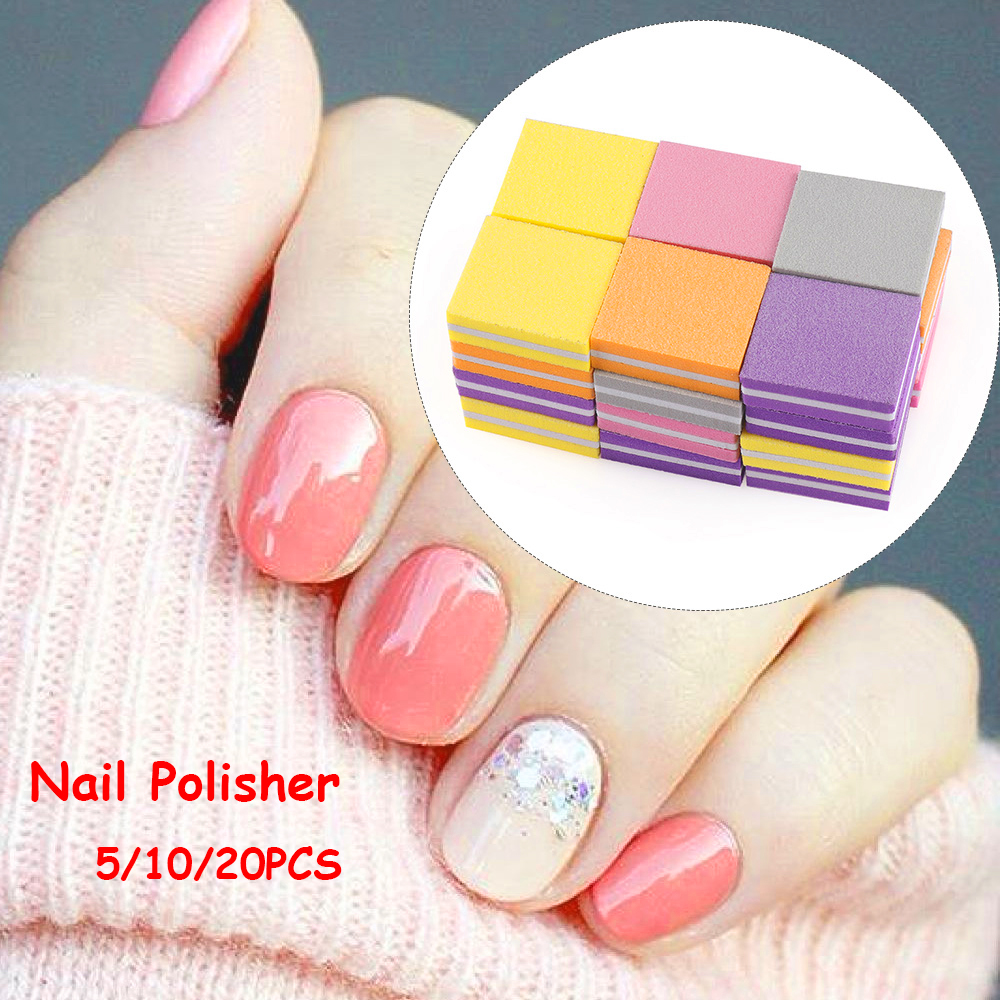 Set 5/10/20 Dũa Móng Tay Mini Hai Mặt Đánh Bóng Hai Mặt Tiện Dụng