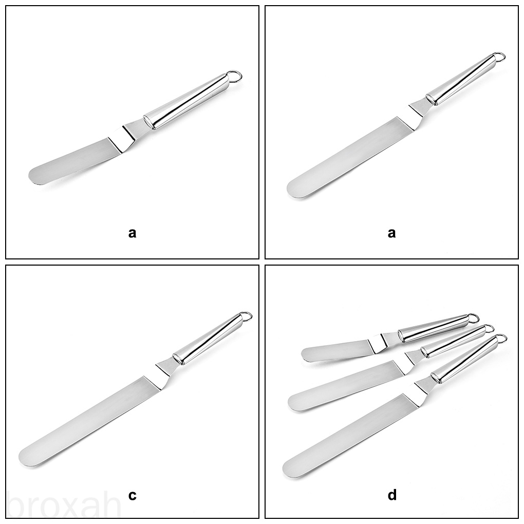 Dụng cụ thép không gỉ chà láng kem trang trí bánh ngọt loại 6 inch tùy chọn