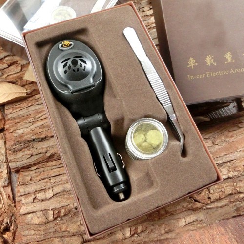 Tẩu xông trầm điện xe ô tô kèm sạc USB, 2 mức độ nóng, FULL hộp kèm phụ kiện nhíp gắp