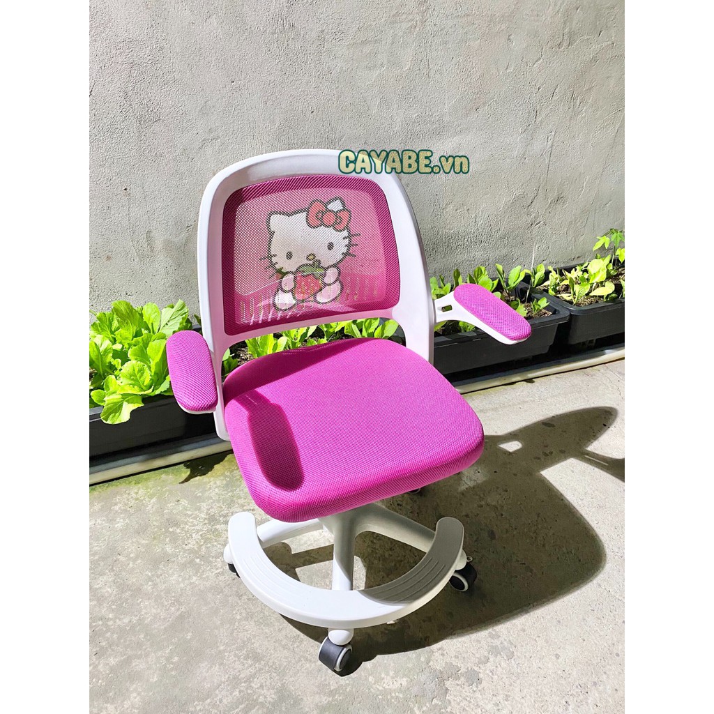 GHẾ HỌC SINH CHỐNG GÙ, CHỐNG CẬN CAYABE MÈO HELLO KITTY CHO BÉ HAM HỌC