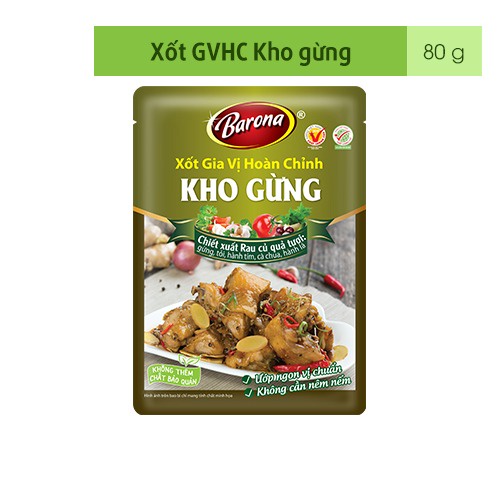 Sốt Ướp Thịt Gia Vị Hoàn Chỉnh Barona Kho Gừng 80g