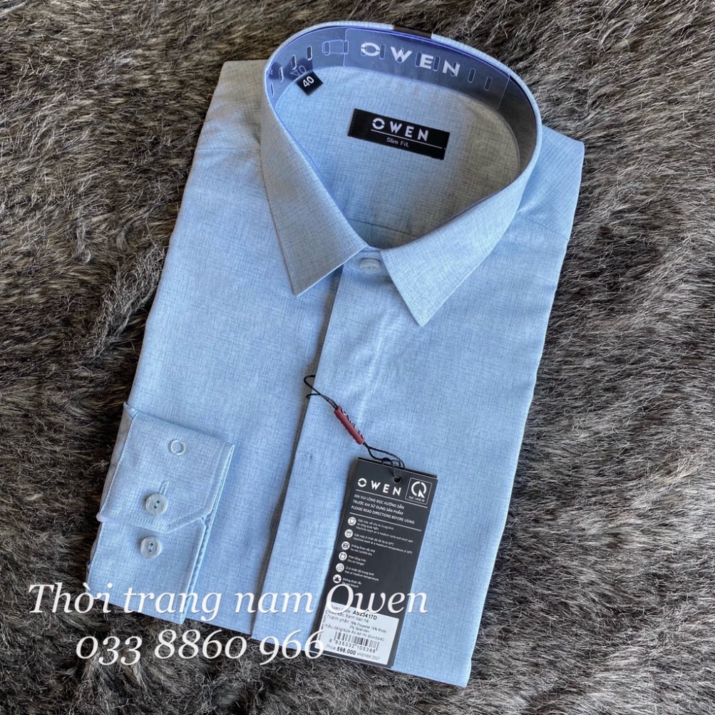 OWEN - Áo sơ mi dài tay Owen Sợi Sồi mềm mát màu xanh bạc hà 23417