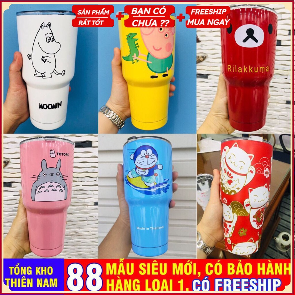 Ly giữ nhiệt Thái Lan 900ml tặng kèm 2 ống hút 1 cộ rửa 1 túi .