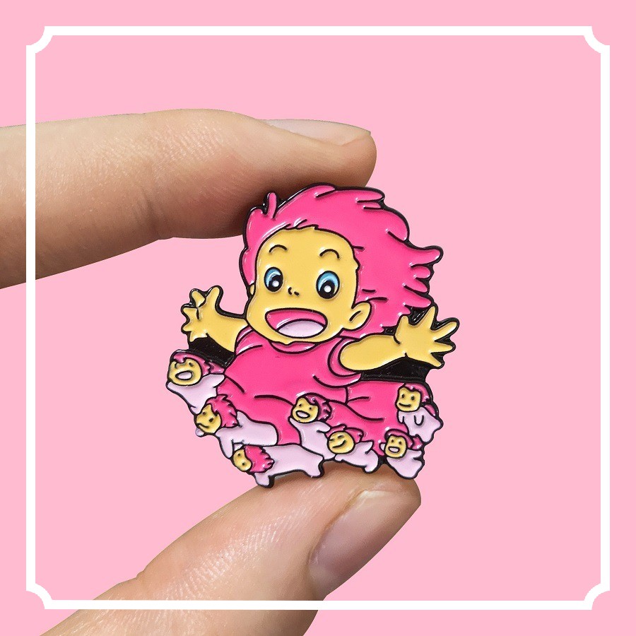 Ghim cài áo QIHE JEWELRY mặt hình hoạt hình thời trang Nhật Bản