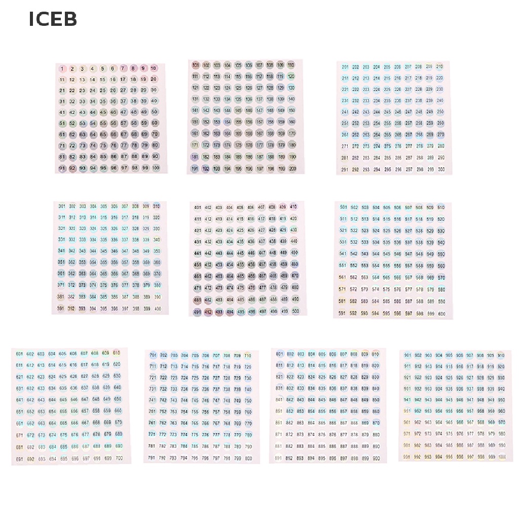 Ic Nhãn Dán Số Điện Tử Tự Dính Chống Thấm Nước 1-1000 Tròn my