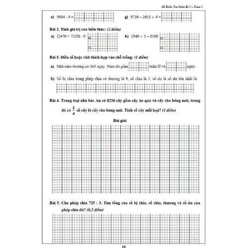 Sách – Đề kiểm tra Toán 3 – NXB Thanh Niên