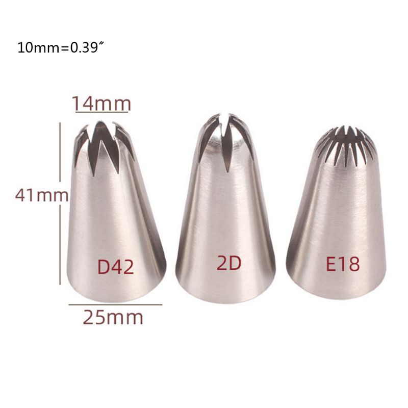 Bộ 3 Đuôi Bắt Bông Kem Bằng Thép Không Gỉ