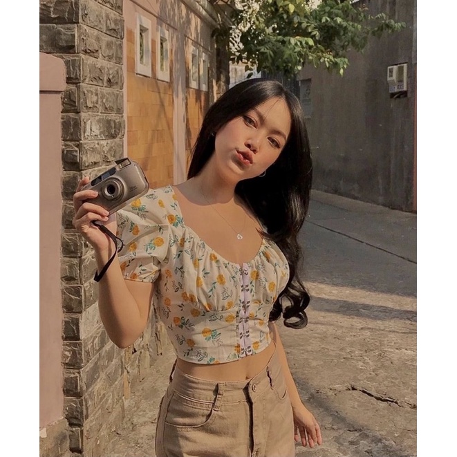(feedback, hoả tốc, ảnh thật)MARRY_CROPTOP🥒(ÁO CÚP NGỰC TAY PHỒNG)