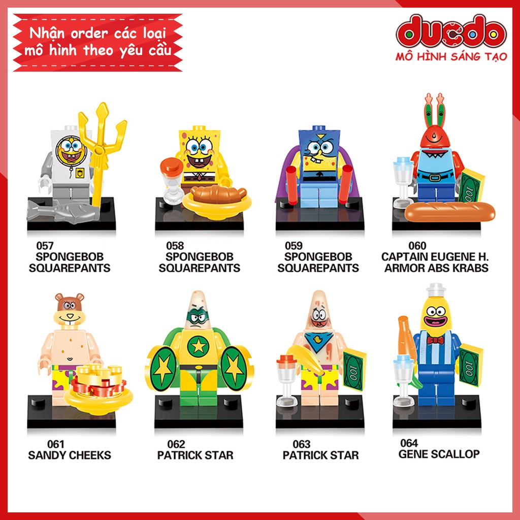 Minifigures hoạt hình Chú bọt biển tinh nghịch SpongeBob Squarepan - Đồ chơi Lắp ghép Xếp hình Mini Mô hình