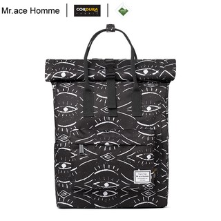 Balo Nữ Nắp Cuộn 12inch Mr.ace Homme MR18D1368B01 / Đen họa tiết mắt