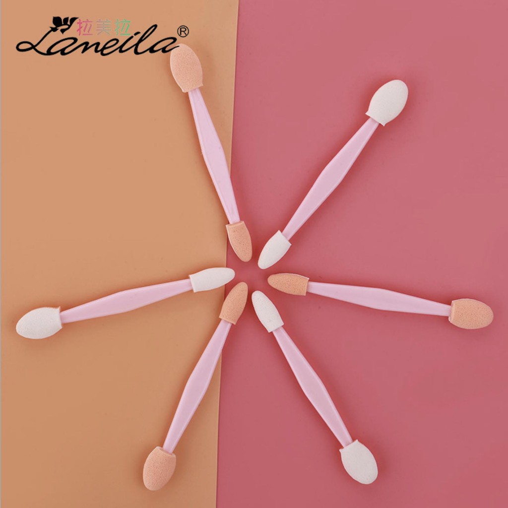Cọ tán phấn mắt 2 đầu LAMEILA  gói 6 cây tiện dụng-dụng cụ hỗ trợ trang điểm mắt đa dạng, mút mềm, tán phấn dễ dàng | BigBuy360 - bigbuy360.vn