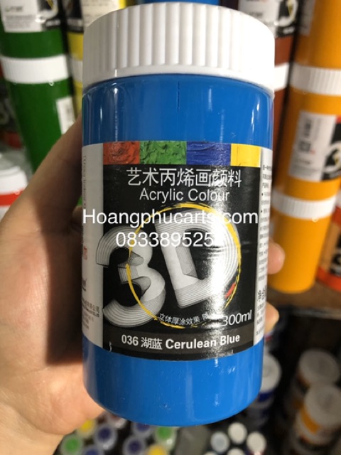 Combo 1 hộp acrylic 1200ml+ 3 hộp acrylic 500ml+ 1 hộp acrylic 300ml + 10 hộp 100ml + 1 bộ bút cán xanh+ Dung môi 100ml