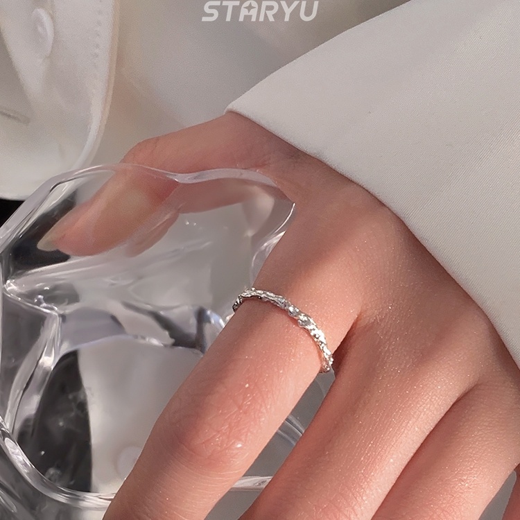 Nhẫn hở mạ bạc S925 hình cành cây độc đáo